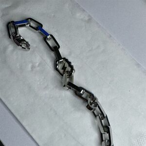 Unisex Silver Lightning Bolt Chain Bracelet Punk Geometric Style